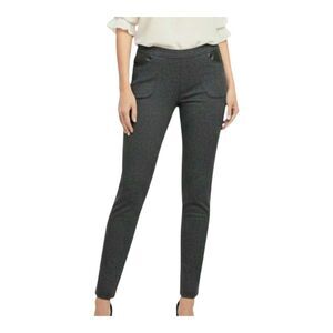 DKNY Jeans Ponte Pants Heathered Charcoal Pull On Dressy Slacks NWOT Office sz M